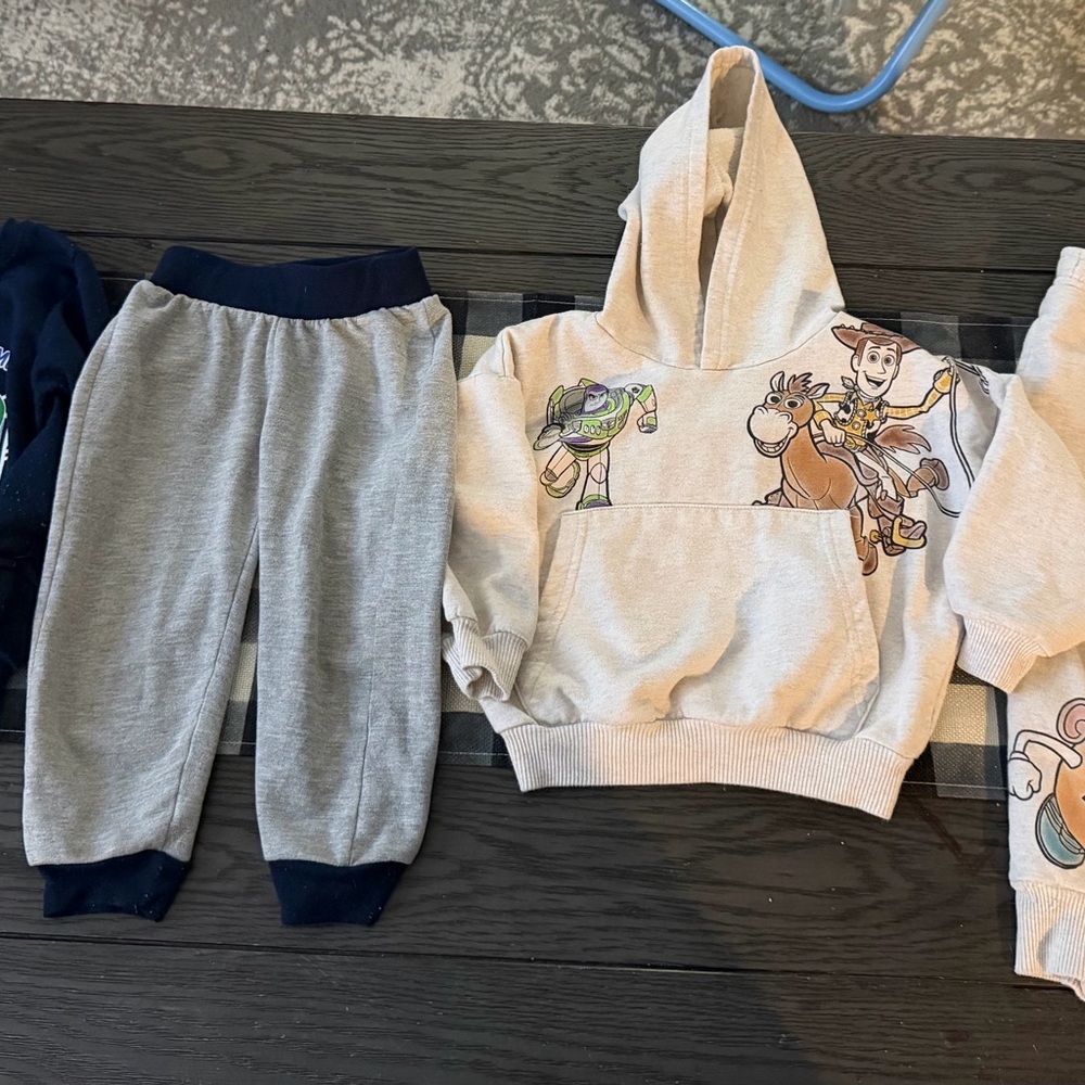 Boys lot of two long sleeve outfits size 2t Toy Story and Pj Masks